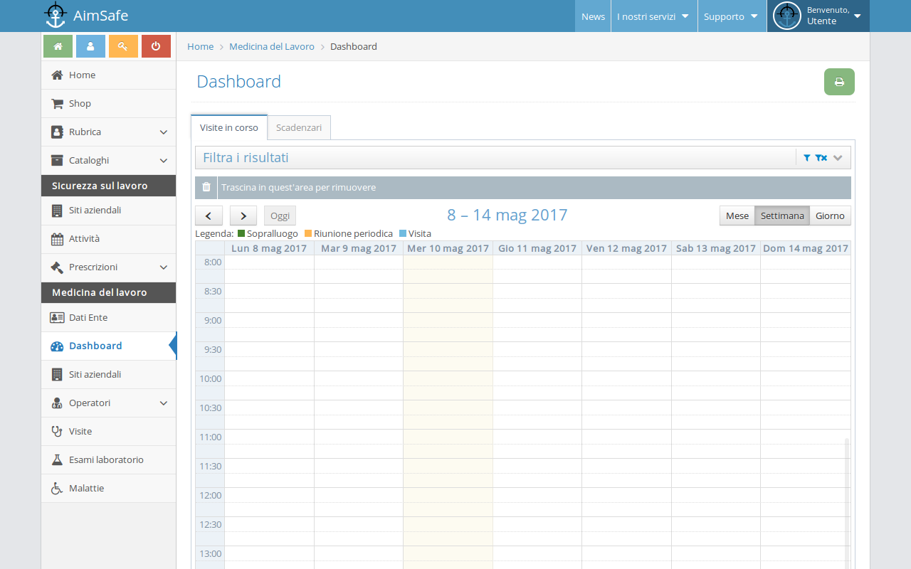 La Dashboard - il calendario