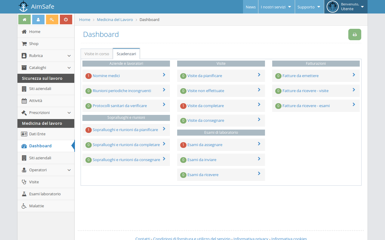 La Dashboard - scadenzario attività